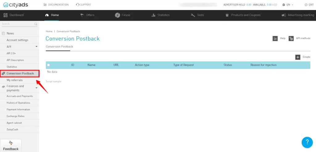 CityAds Review: Can This Network Boost Your Affiliate Profits? 8 CityAds - Conversion with Postback Tracking