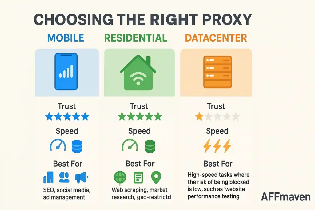 12 Best Mobile Proxies 2026 ➜ Your Key to Online Anonymity 16 Mobile vs. Residential vs. Datacenter Proxies