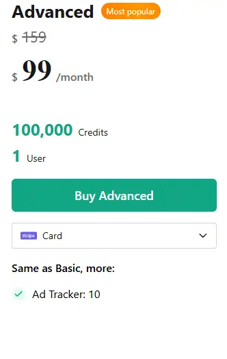 PiPiADS Pricing Plans 2026: New AI Tools & Credits Revealed! 4 PiPiADS Advanced Plan