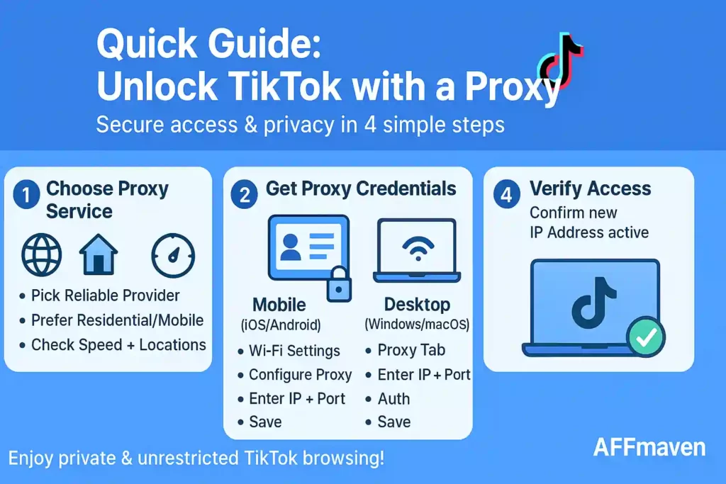 11 أفضل TikTok وكلاء لكسر القيود والانتشار على نطاق واسع 📈 15 قم بإعداد TikTok وكيل للوصول الفوري