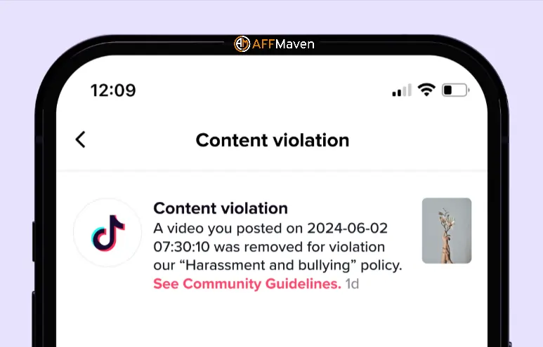 حظر الظل 2026: دليل الكشف والاسترداد الكامل 5 Tiktok إشعار انتهاك المحتوى