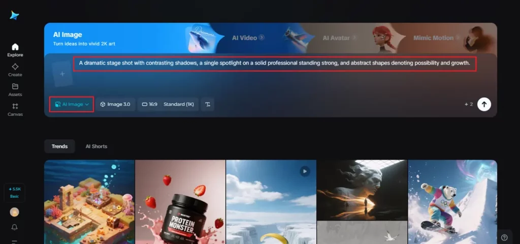 How to use Staging Techniques for LinkedIn Brand Posts 6 Dreamina - Write a text Prompt