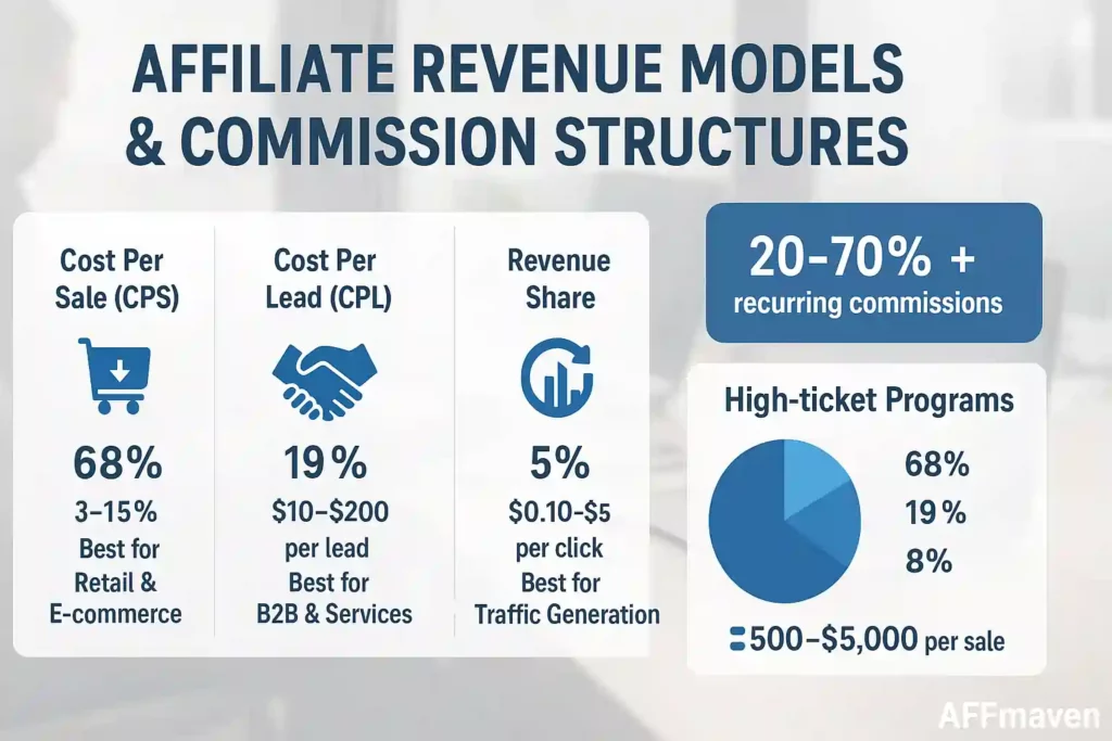 2026 Affiliate Marketing Statistics: $12B Industry Secrets! 6 Revenue models and commission structures illustration