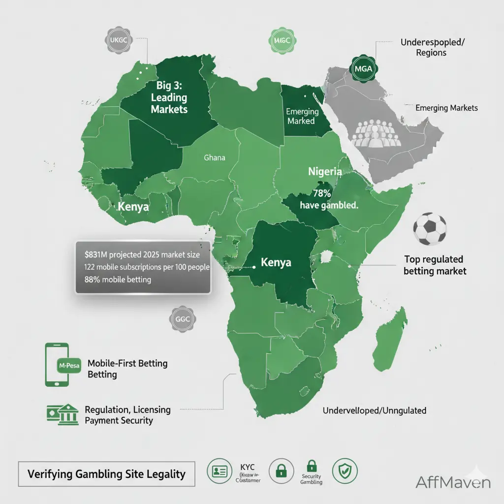Gids voor legale landen voor online gokken Affiliates 2026 7 Afrikaanse markten voor mobiel gokken met snelle groei