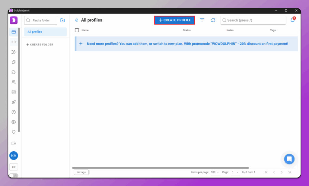 How to Use Dolphin Anty for Managing Multi-Accounts Safely 5 Create Profile on Dolphin Anty