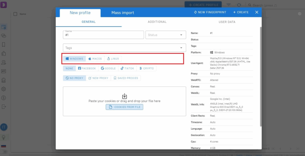 How to Use Dolphin Anty for Managing Multi-Accounts Safely 7 Dolphin Anty - Selection of Operating System
