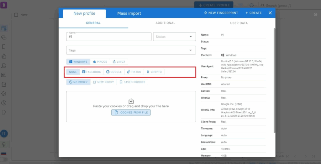 How to Use Dolphin Anty for Managing Multi-Accounts Safely 8 Dolphin Anty - Setting Up Profile Types