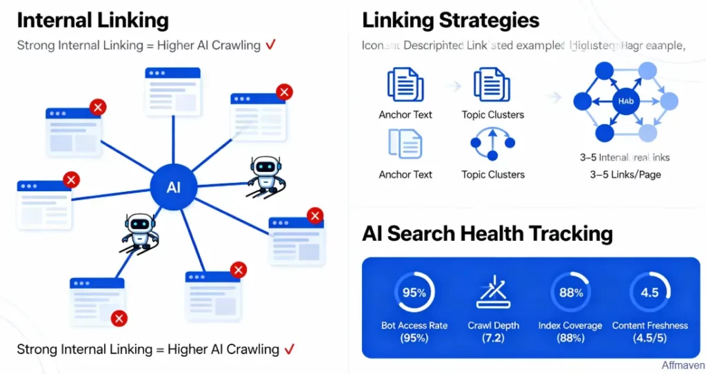 How AI Search Health Scores Affect Affiliate Traffic in 2026 6 Internal links guiding AI bots for better understanding