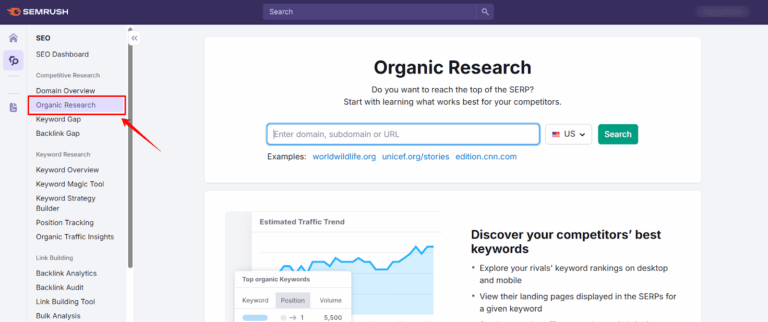SEMrush 评论 2026:免费 30 天试用帐户(价值 199 美元)9 Semrush 有机研究