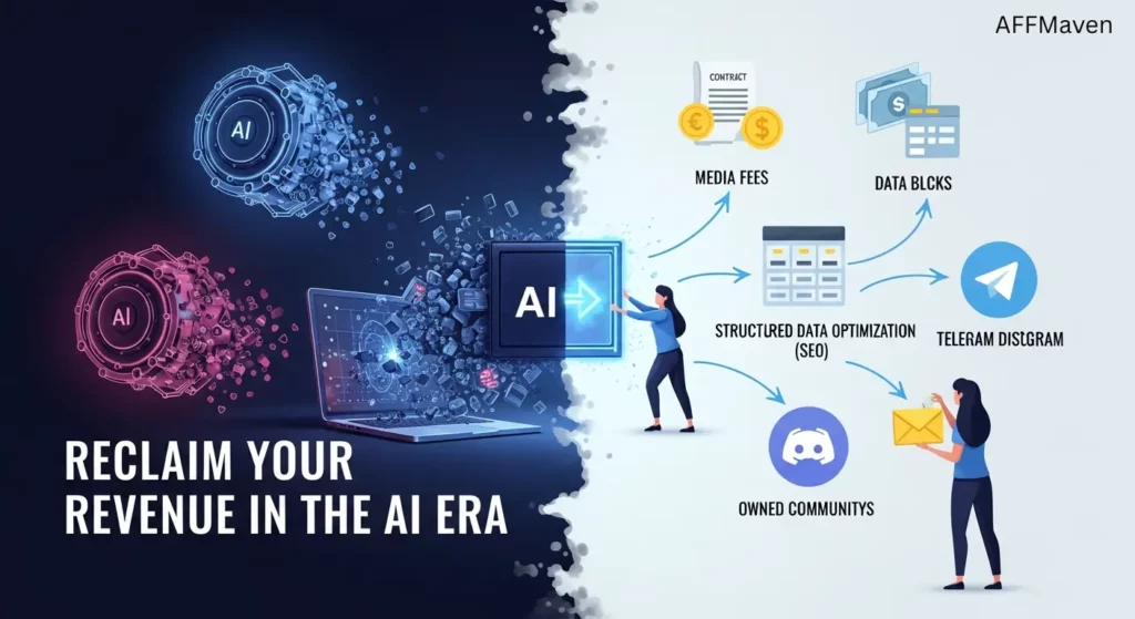 البحث بدون نقرة: هو Affiliate هل سينتهي التسويق في عام 2026؟ 4 الرسم التوضيحي لعنوان التحول الاستراتيجي.