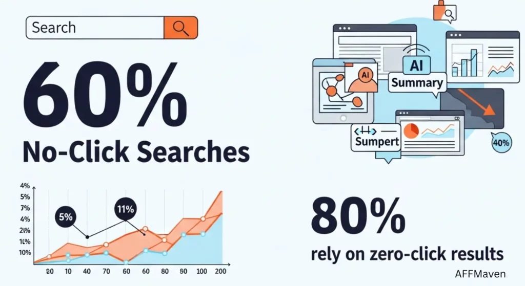 البحث بدون نقرة: هو Affiliate هل سينتهي التسويق في عام 2026؟ 2 انخفاض حركة المرور بدون نقرات.