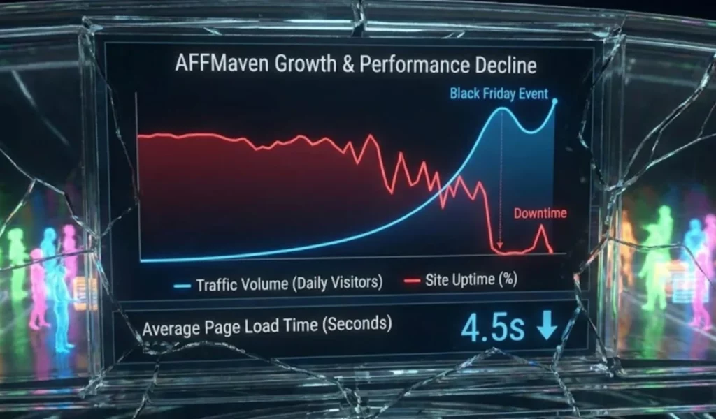 How AFFMaven Achieved 3X Traffic Growth with Cloudways (2026) 4 AFFMAVEN Growth and Performance decline