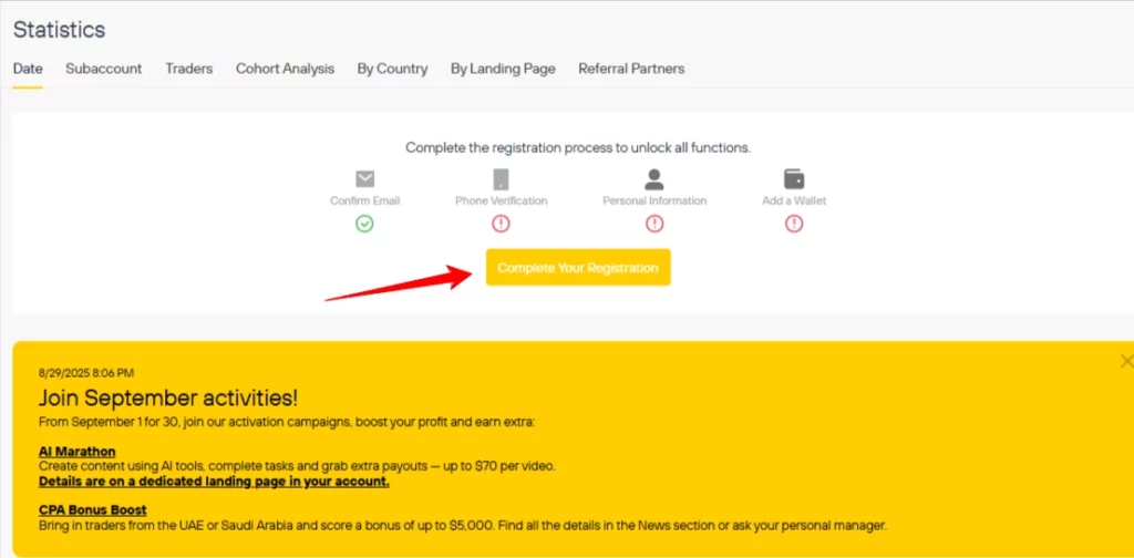 Кінгфін Affiliate Огляд програми 2026: Особливості та виплати 7 Завершіть реєстрацію Kingfin