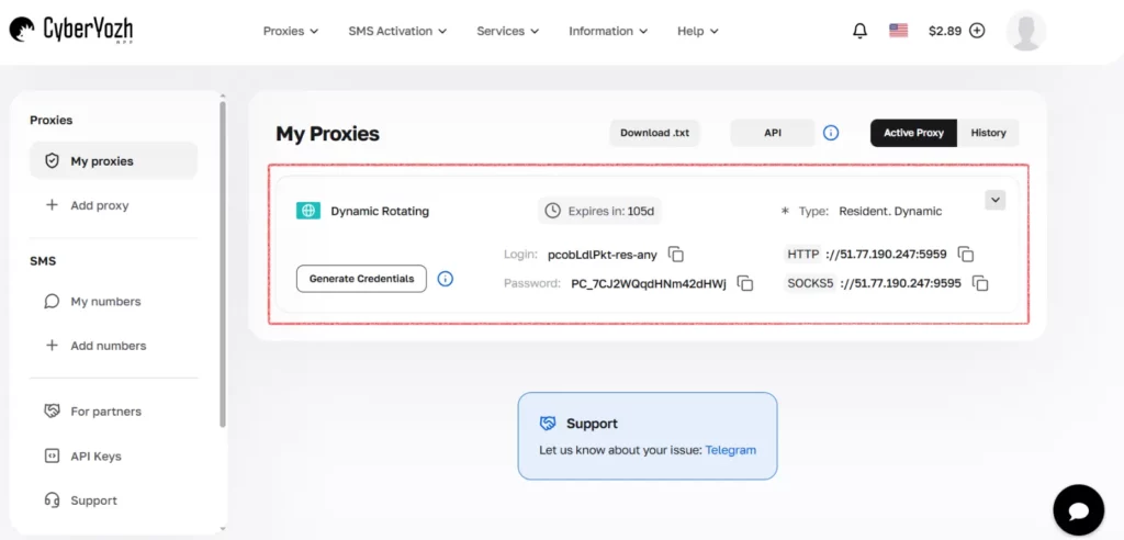 Recensione di CyberYozh 2026: proxy mobili e funzionalità anti-rilevamento 11 Configurazione e impostazione in CyberYozh