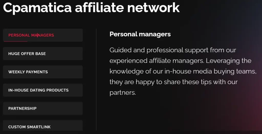 Cpamatica Review 2026: #1 CPA Network for Dating Niche? 4 Cpamatica Personal Account Managers