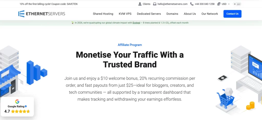 9 个最佳网站托管 Affiliate 2026 年高薪项目 4 以太网服务器 Affiliate 会议议程