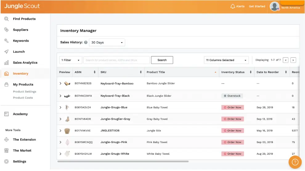 Jungle Scout المراجعة والتسعير: أفضل أداة FBA لعام ٢٠٢٥؟ ١ Jungle Scout مدير المخزون
