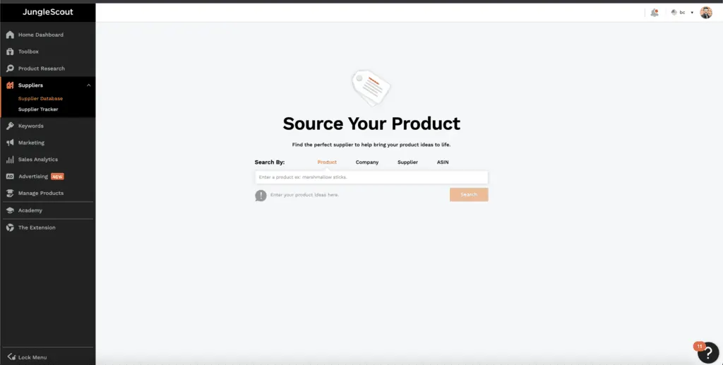 Jungle Scout المراجعة والتسعير: أفضل أداة FBA لعام ٢٠٢٥؟ ١ Jungle Scout مصدر المنتج الخاص بك