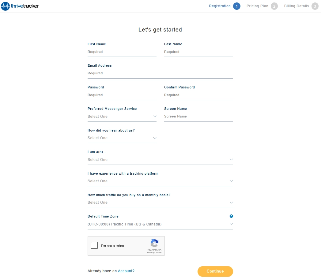 Análisis de ThriveTracker 2026: ¡Aumente el ROI con optimización de IA! 9 Registrarse en ThriveTracker