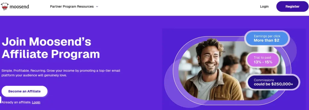 26 Best Recurring Affiliate Programs for SaaS Bloggers 2026 6 Moosend Affiliate Program