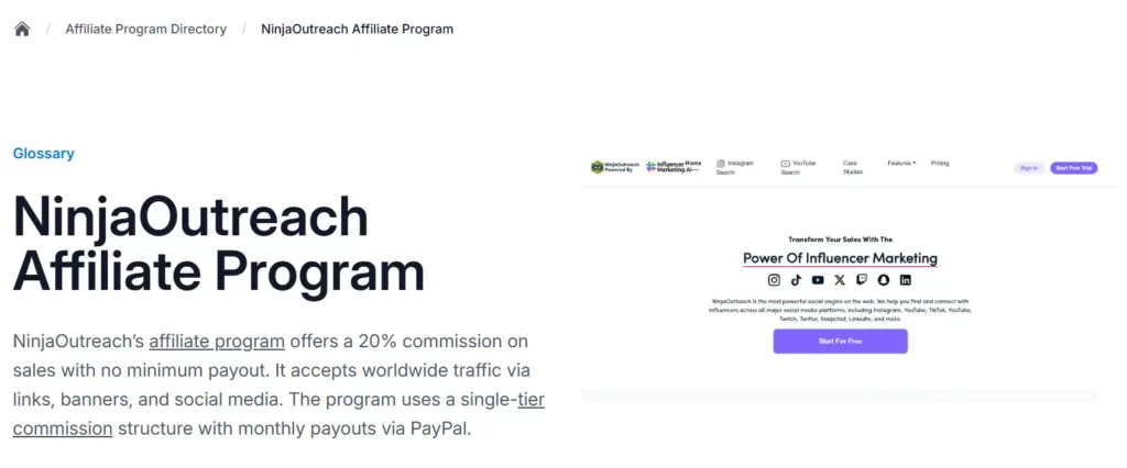 26 Best Recurring Affiliate Programs for SaaS Bloggers 2026 10 NinjaOutreach Affiliate Program