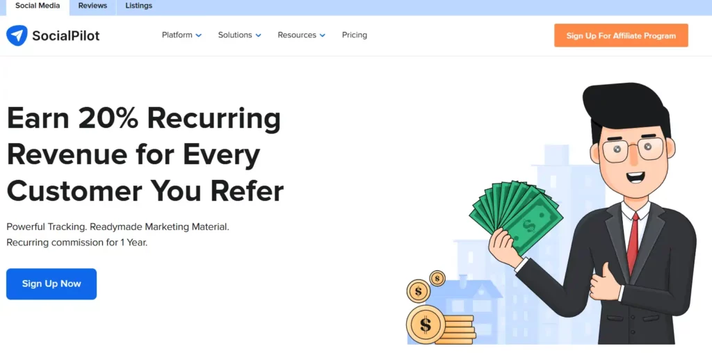 26 Best Recurring Affiliate Programs for SaaS Bloggers 2026 14 SocialPilot Affiliate Program