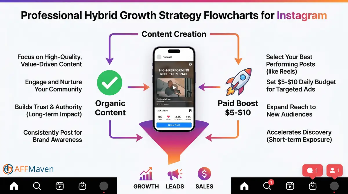 Growing Your AI Influencer on Instagram: From 0 to 10K Followers 6 Growth Strategy Flowchart For Instagram