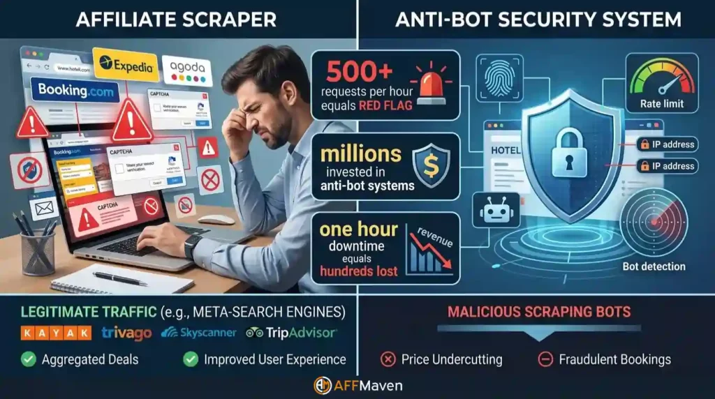 How to Scrape Hotel Prices at Scale With Decodo Proxies (2026) 2 Travel platforms detecting and blocking affiliate scraping bots