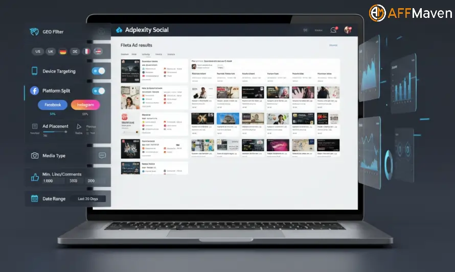 How to Spy on AWIN Campaigns on Meta using Adplexity Social 3 Key Filters to Spot AWIN Fast