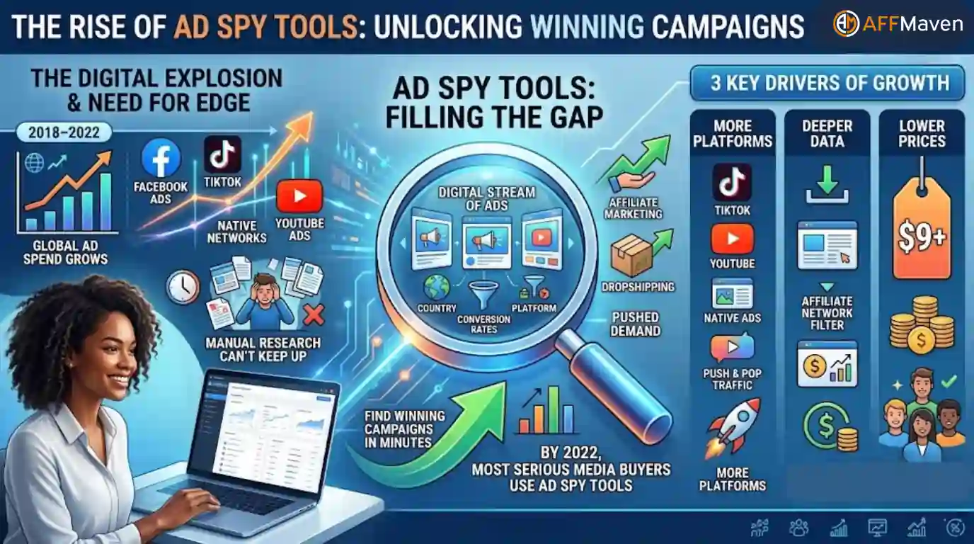 Ad Spy Tools Market Report 2026: Pricing & Comparison 2 Marketers analyzing ads using ad spy platforms