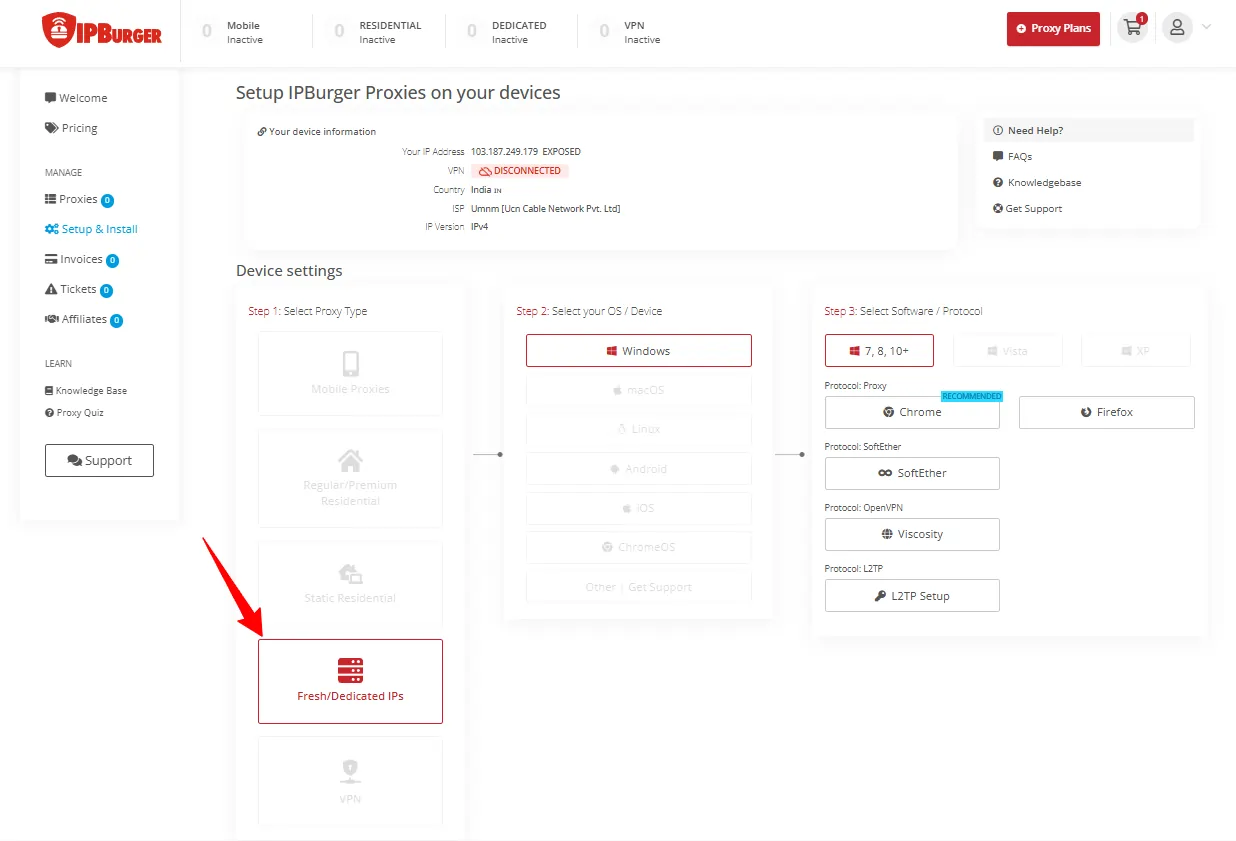 IPBurger Review 2026: Proxies, Mobile IPs & VPN Tested 11 Open the dedicated proxy service in IPBurger
