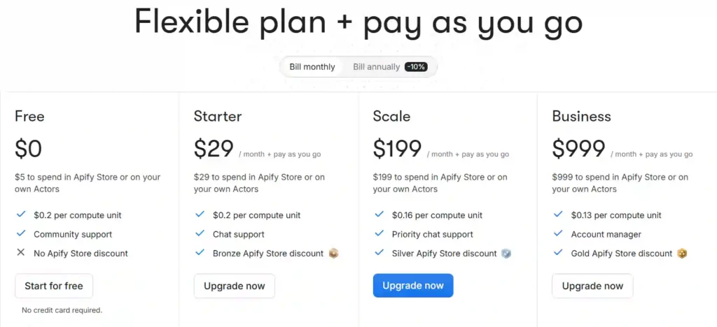 No-Code Apify Web Scraping Guide for Affiliate Marketers 13 Apify Pricing Plans