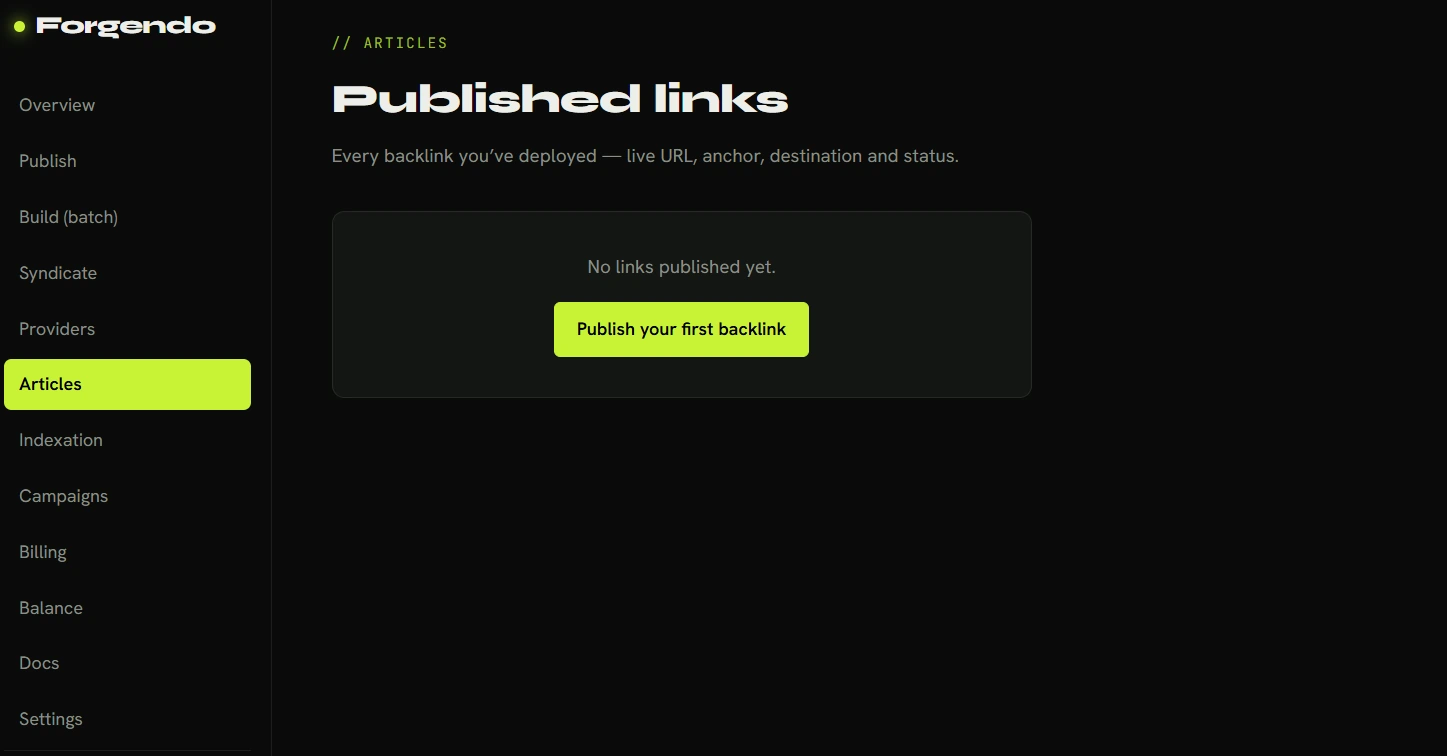 Forgendo Review 2026: Cloud Backlinks Tool for Affiliates 7 Forgendo Live article editor