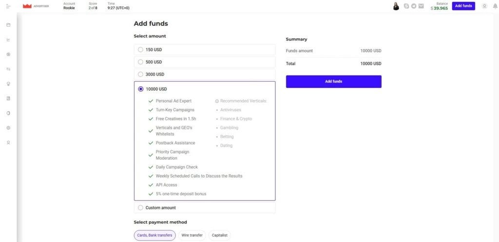 Análisis de RichAds: Formatos de anuncios, precios y segmentación explicados 11 Precios y depósito mínimo de RichAds