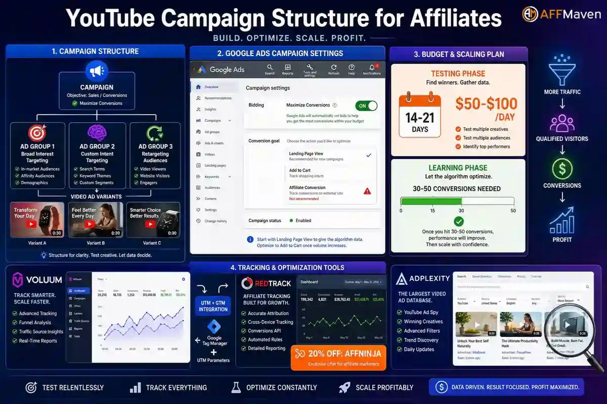 YouTube Ads for Affiliates 2026: In-Stream Playbook 6 Setting Up a Profitable YouTube Campaign Structure
