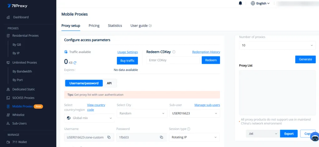 711Proxy Review 2026: Residential Proxy Features and Pricing 8 711Proxy Mobile Proxies