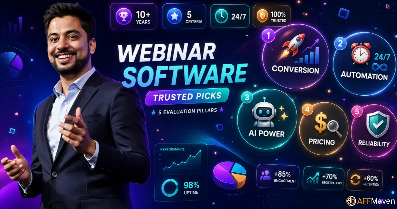 Top 8 beste webinarsoftware met reviews: 2026 (GRATIS + BETAALD) 3 Affmaven heeft gekozen voor webinarsoftware.