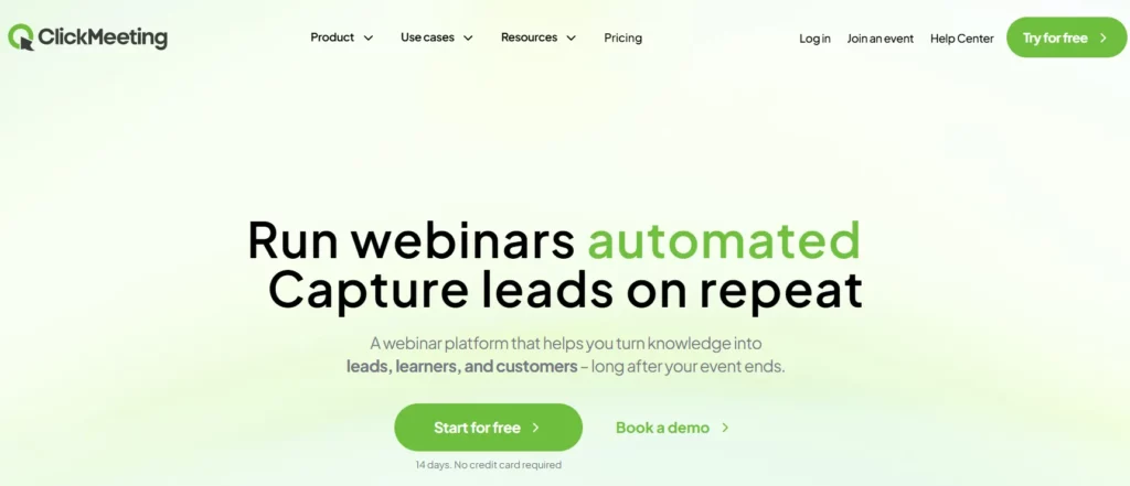 Top 8 beste webinarsoftware met reviews: 2026 (GRATIS + BETAALD) 6 ClickMeeting