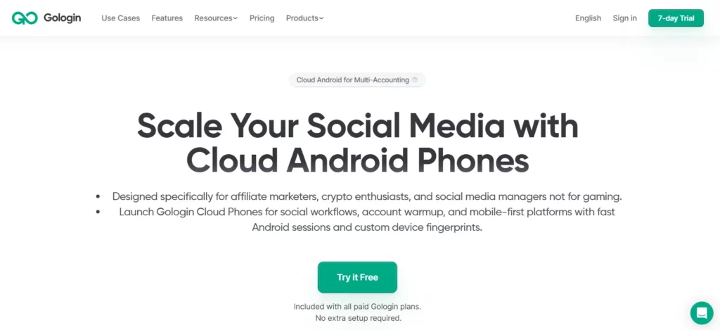 7 Best Cloud Phones for Social Media Marketing in 2026 11 GoLogin Cloud Phone