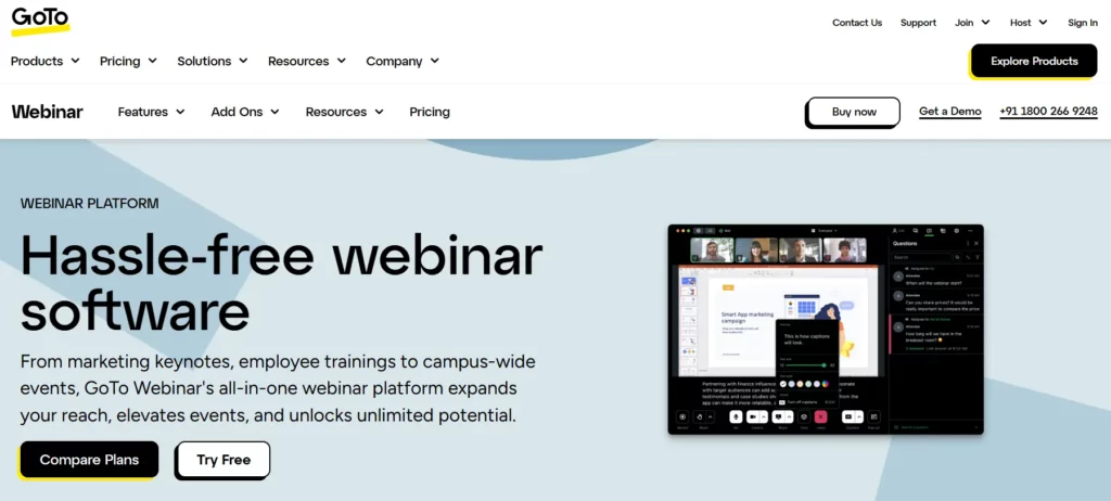 Top 8 beste webinarsoftware met reviews: 2026 (GRATIS + BETAALD) 10 GoTo-webinar