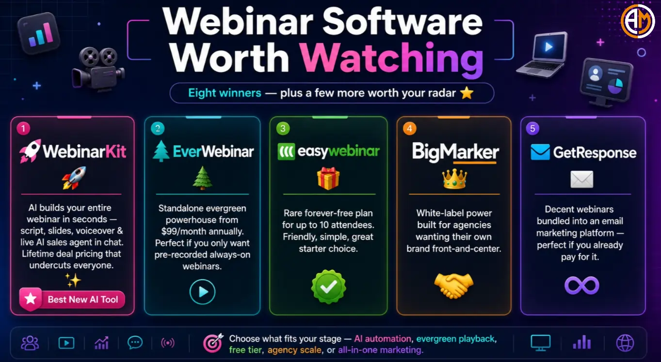 Top 8 beste webinarsoftware met reviews: 2026 (GRATIS + BETAALD) 11 Vergelijking van de beste webinarsoftware